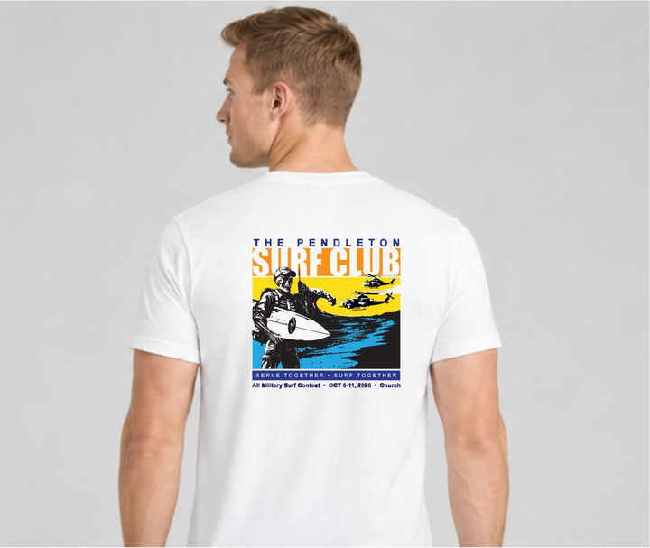 2026 Pendleton Surf Club Contest Promo Shirt White Back Unisex